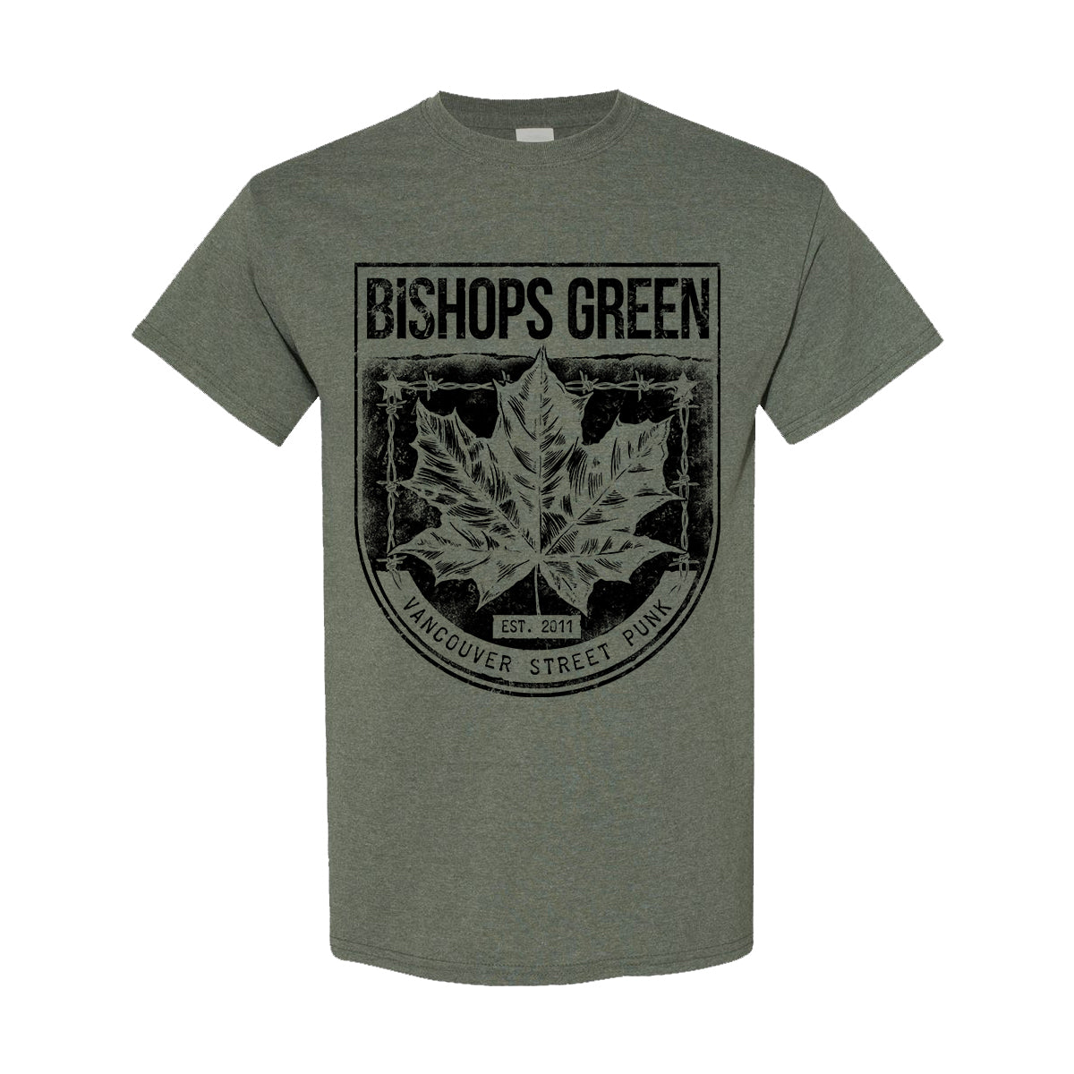 Bishops Green - Vancouver Street Punk - Military Green - T-Shirt