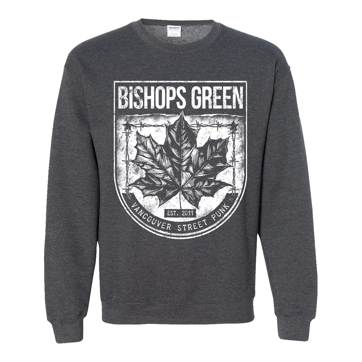 Bishops Green - Vancouver Street Punk - Dark Heather - Crewneck Sweatshirt