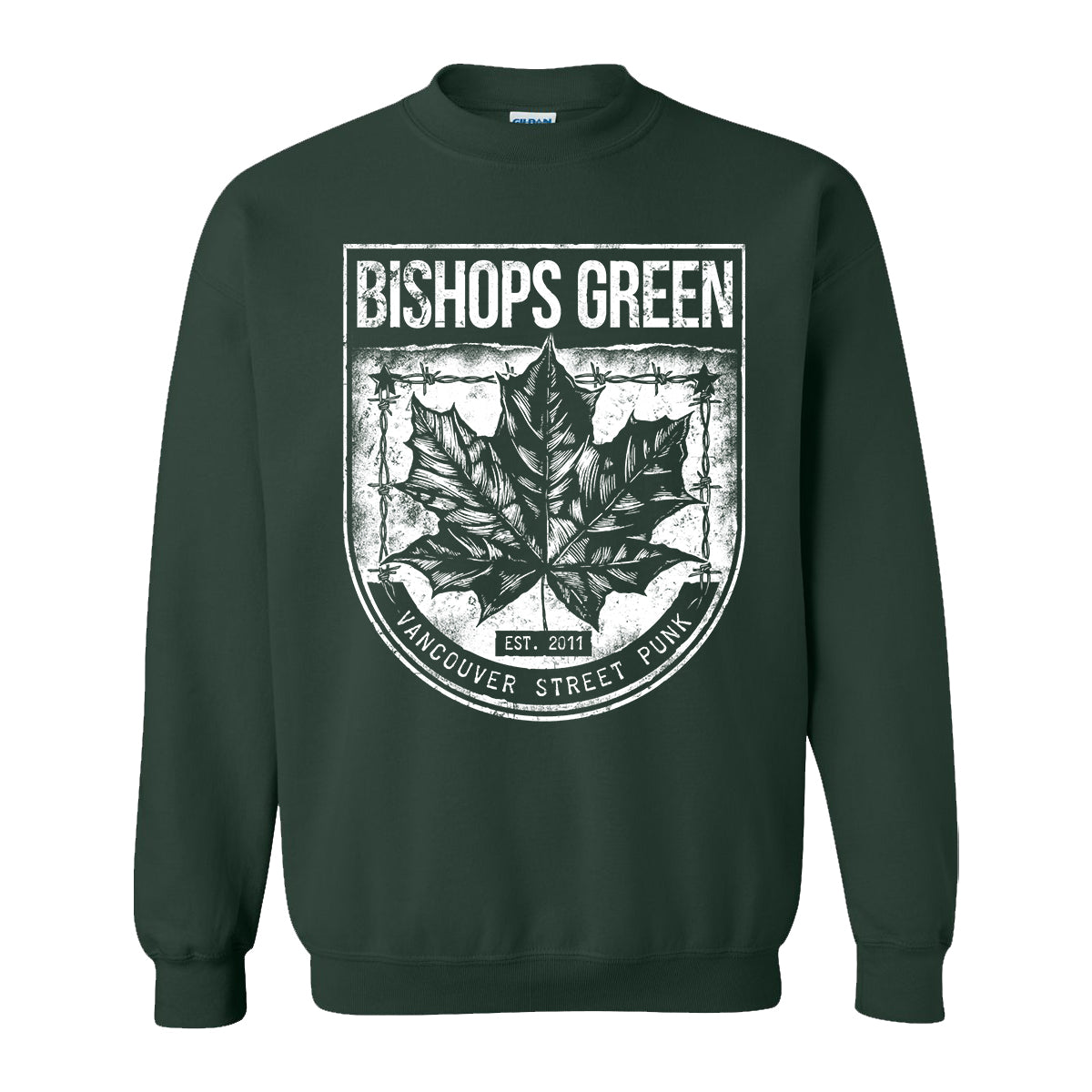 Bishops Green - Vancouver Street Punk - Forest Green - Crewneck Sweatshirt