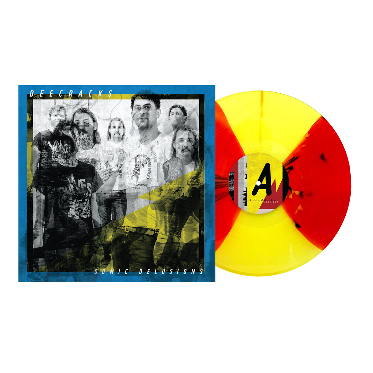 DeeCracks - Sonic Delusions Yellow &amp; Red &#39;Butterfly&#39; W/ Black &amp; Orange Splatter Vinyl LP
