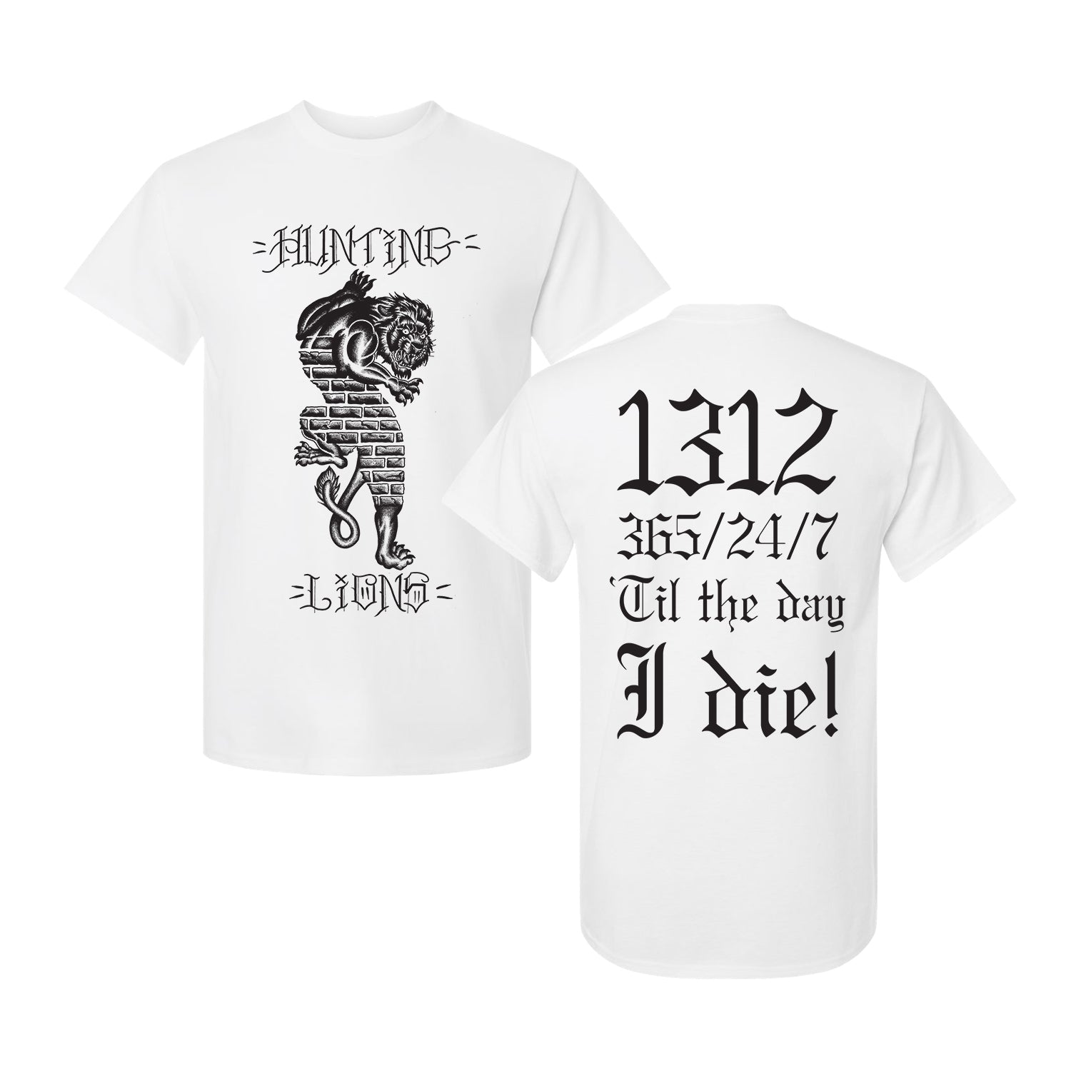 Hunting Lions - 1312 - White - T-Shirt