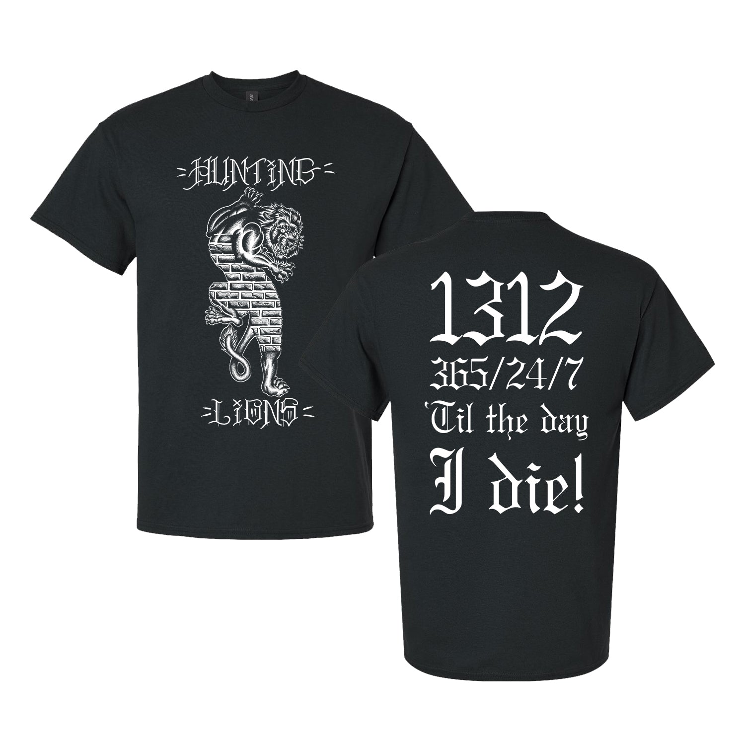 Hunting Lions - 1312 - Black - T-Shirt