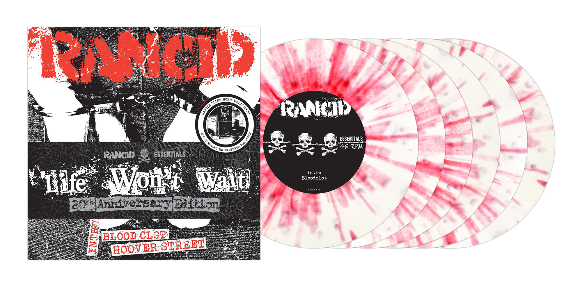 Rancid - Life Won't Wait White W/ Red Splatter Vinyl 6X 7
