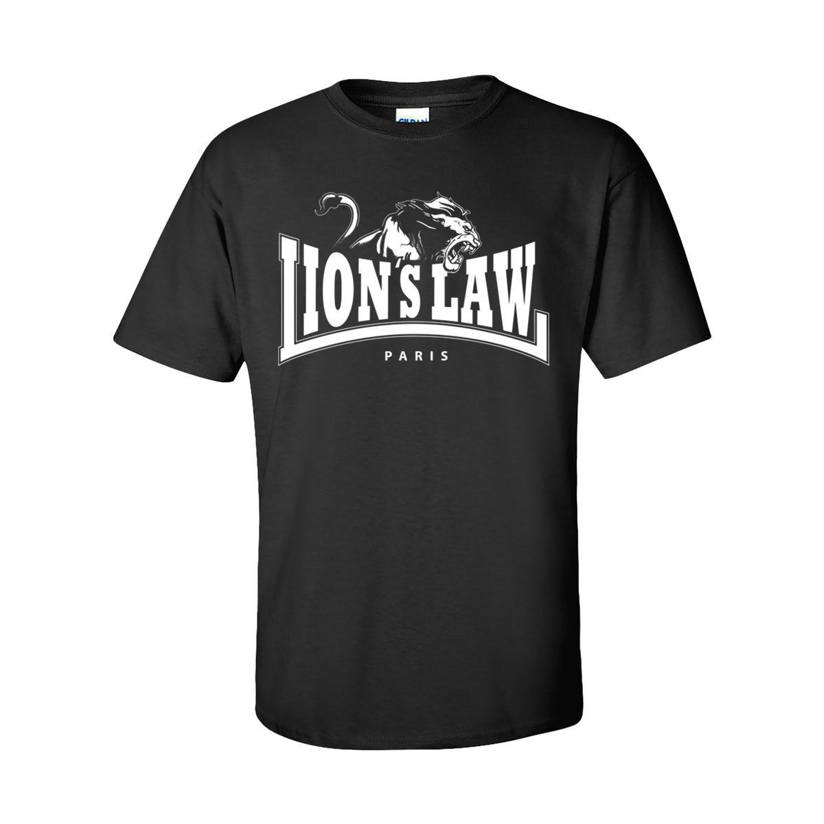 Lion&#39;s Law - Paris Logo - White on Black - T-Shirt