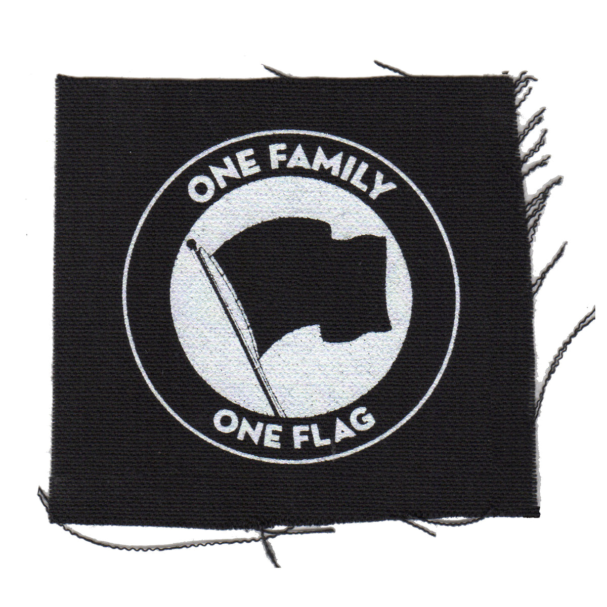 Pirates Press Records - One Family One Flag - Black - Patch - Cloth - Screenprinted - 4&quot; x 4&quot;