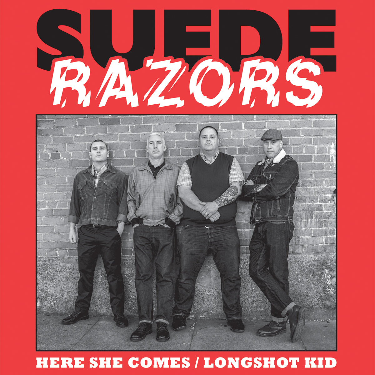 Suede Razors - Here She Comes b/w Longshot Kid White Vinyl 7&quot;