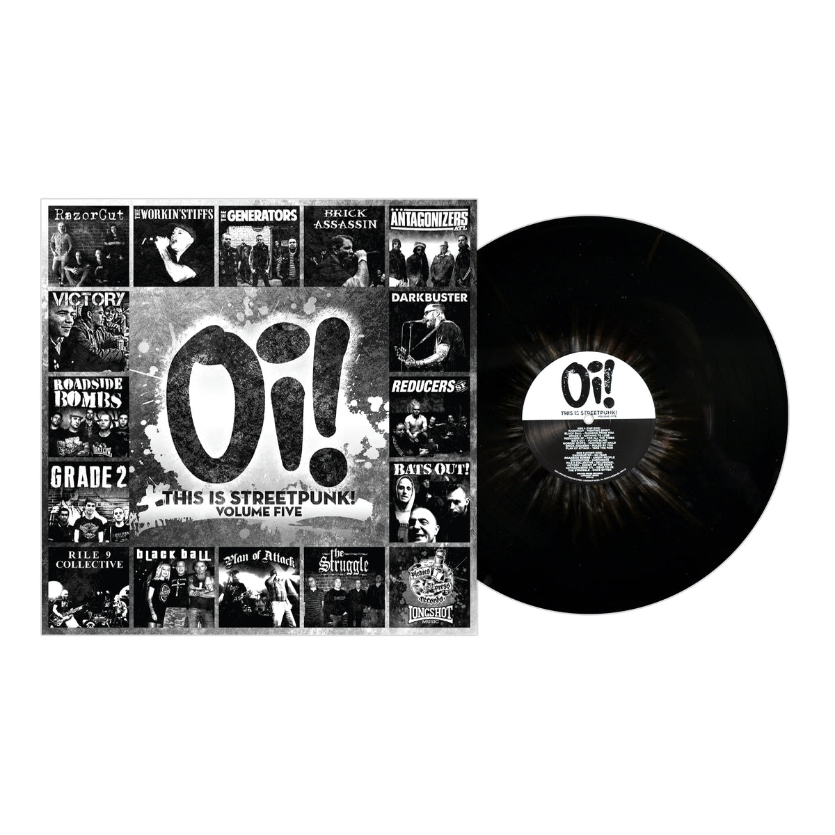 Pirates Press - Oi! This is Streetpunk! Vol 5 - Black W/ Gold &amp; Silver Splatter - Vinyl LP