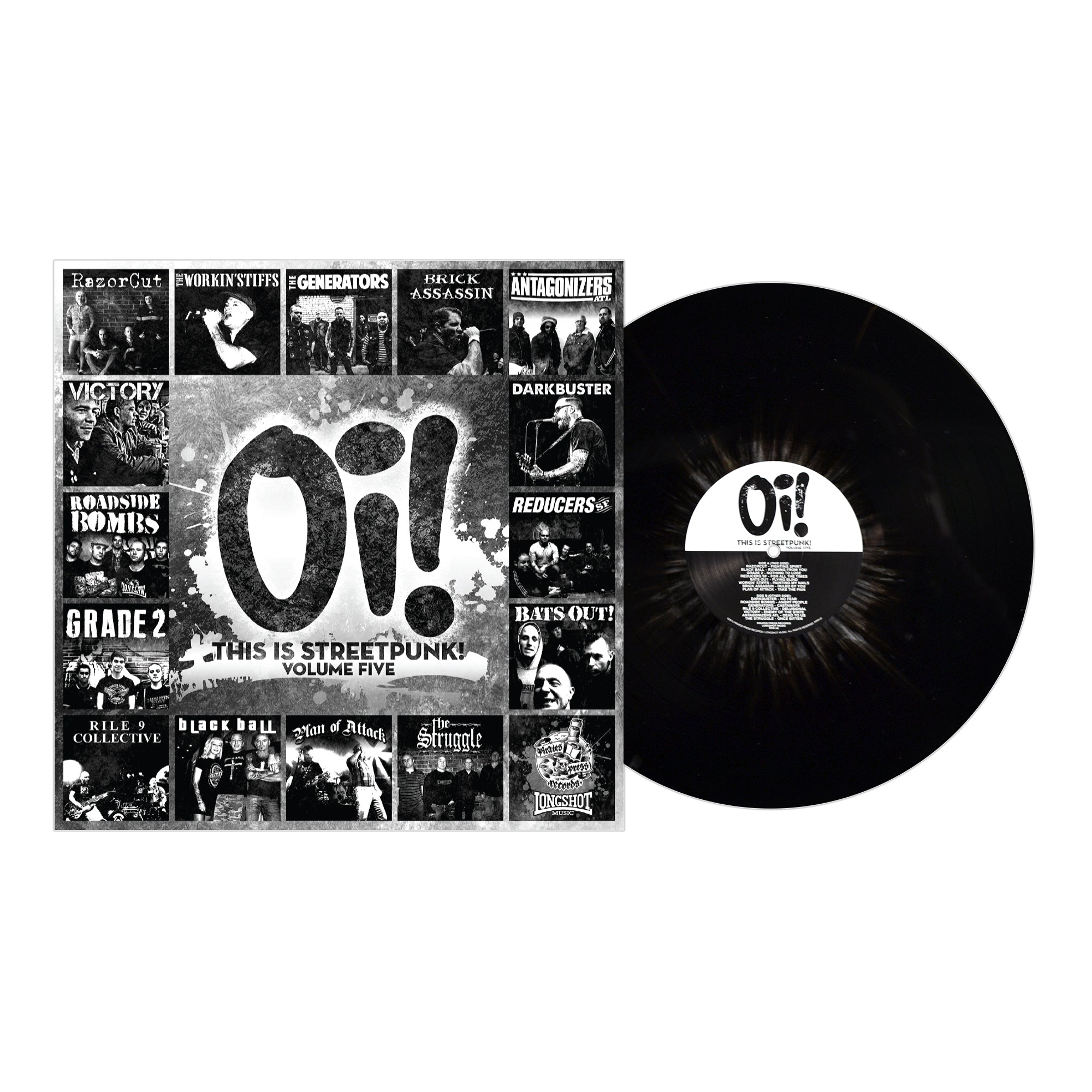 Pirates Press - Oi! This is Streetpunk! Vol 5 - Black W/ White Splatter - Vinyl LP