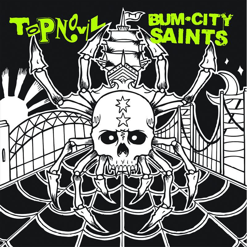 Topnovil / Bum City Saints - Split - Yellow W/ Black Splatter - Vinyl 7&quot;