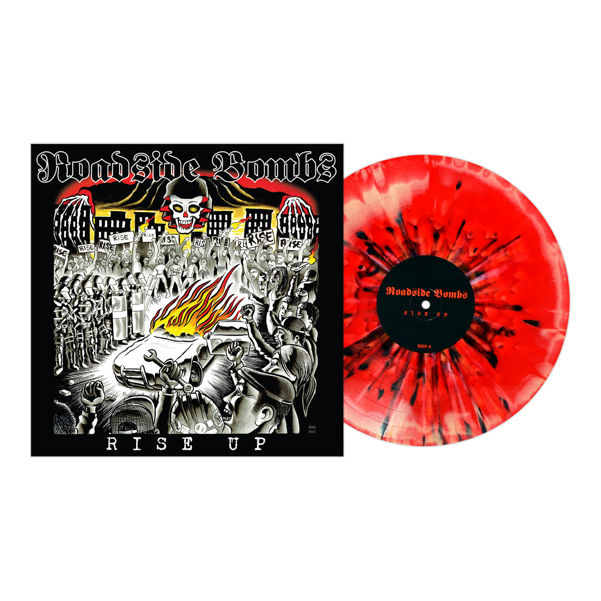 Roadside Bombs - Rise Up Mustard In Red W/ Black &amp; White Splatter Vinyl LP