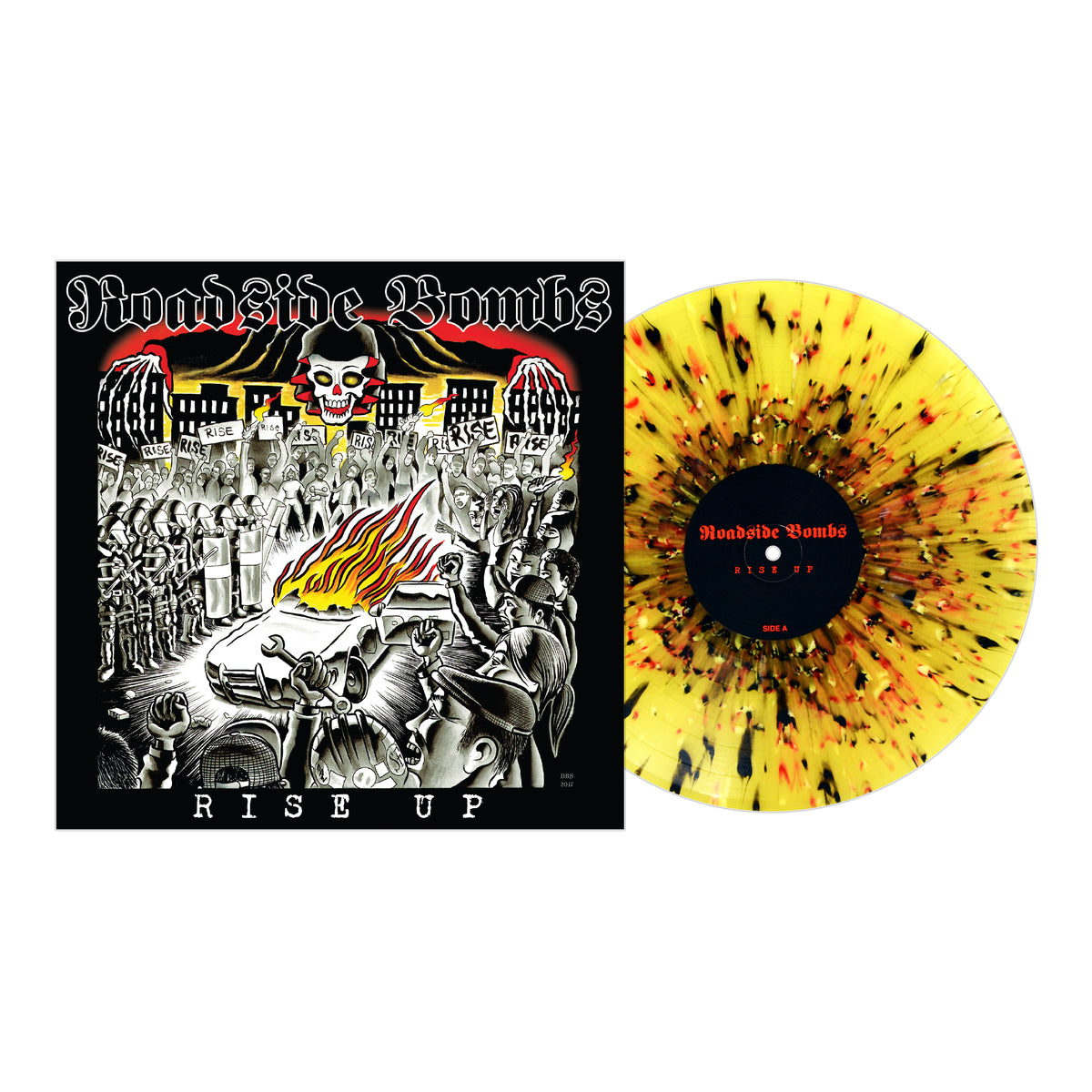 Roadside Bombs - Rise Up Yellow W/ Red, Black &amp; White Splatter Vinyl LP