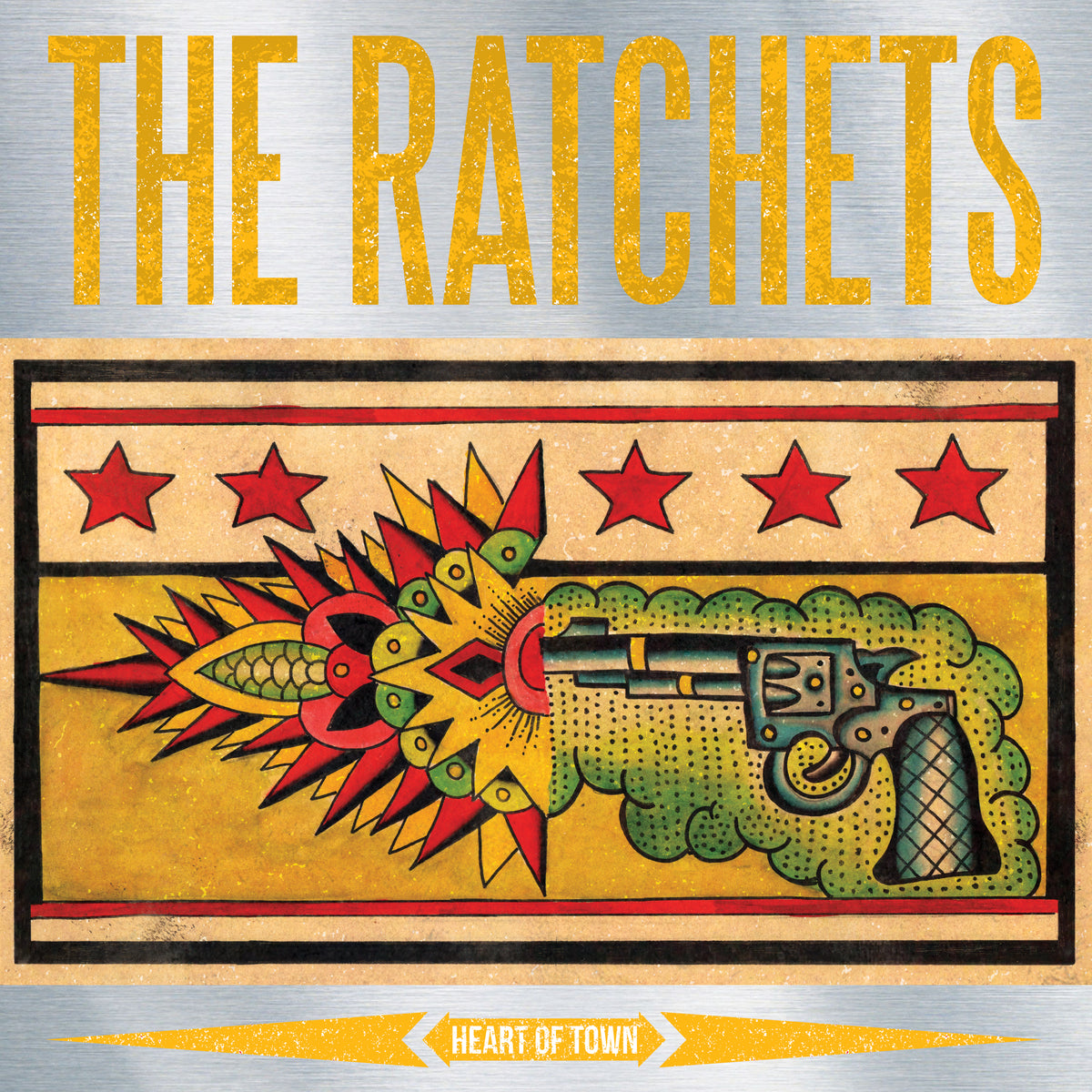 The Ratchets - Heart of Town 12&quot; EP Swamp Green W/ Red &amp; Mustard Twist Vinyl LP