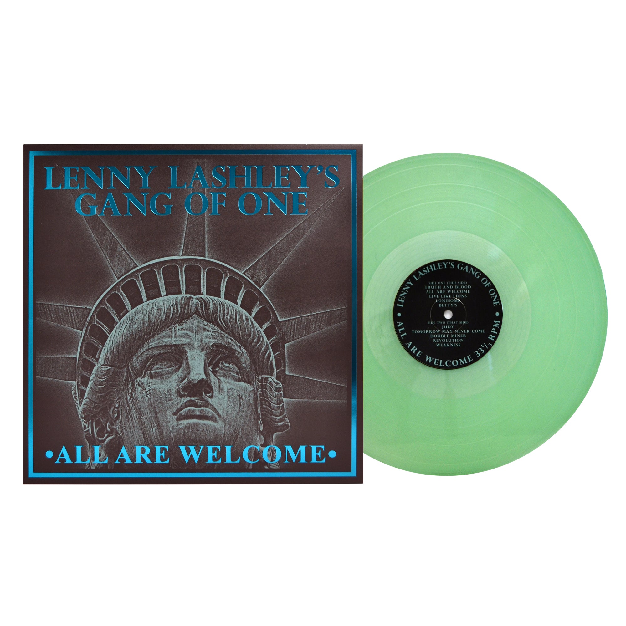 Lenny Lashley's Gang of One - All Are Welcome Cokebottle Green Vinyl LP