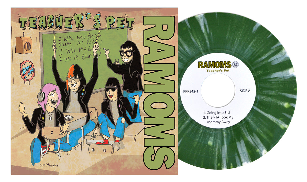 Ramoms - Teacher&#39;s Pet Green W/ White Splatter Vinyl 7&quot;