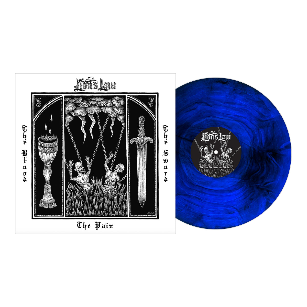 Lion&#39;s Law - The Pain, The Blood, and The Sword Blue &amp; Black Galaxy Vinyl LP
