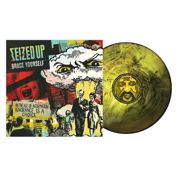 Seized Up - Brace Yourself Piss Yellow & Black Galaxy Vinyl LP