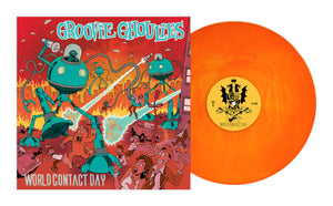 Groovie Ghoulies - World Contact Day LPNeon Yellow & Neon Orange Galaxy Vinyl LP