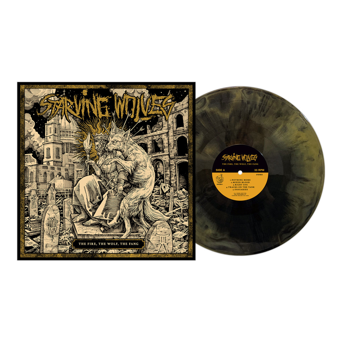 Starving Wolves - The Fire, The Wolf, The Fang - Black &amp; Gold Galaxy - Vinyl LP