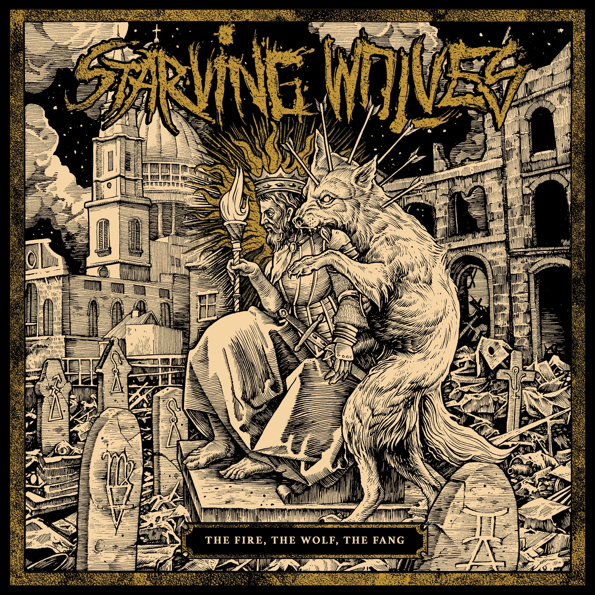Starving Wolves - The Fire, The Wolf, The Fang LP - Black & Gold Half & Half - Vinyl LP