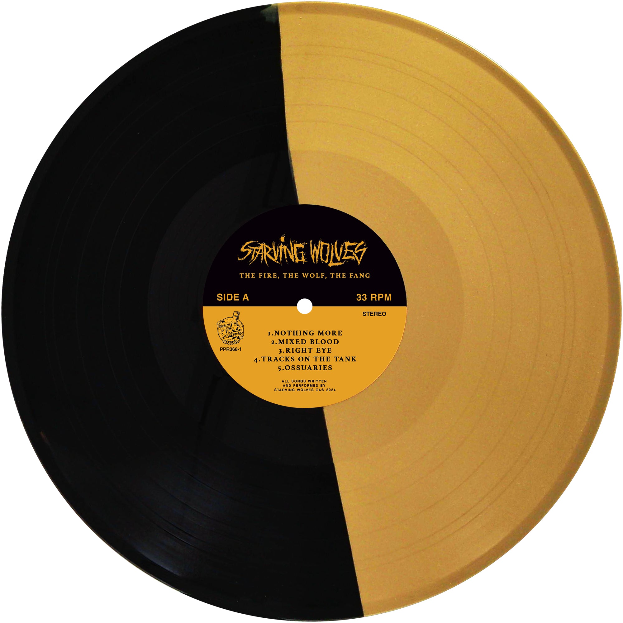 Starving Wolves - The Fire, The Wolf, The Fang LP - Black & Gold Half & Half - Vinyl LP