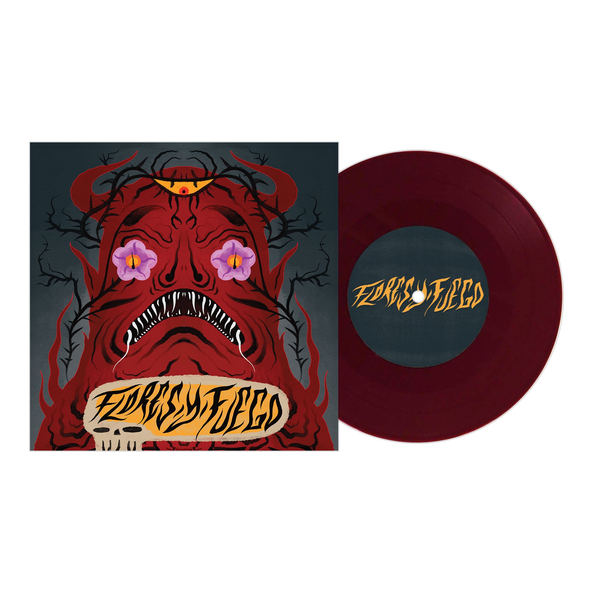 Slaughterhouse / Flores y Fuego - Split - Oxblood - Vinyl 7"