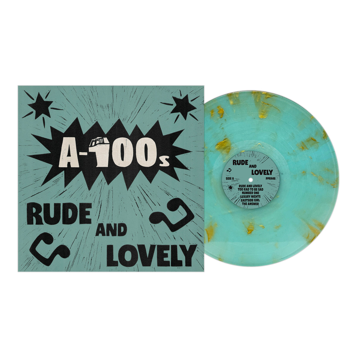 The A-100s Rude and Lovely vinyl record and album cover.