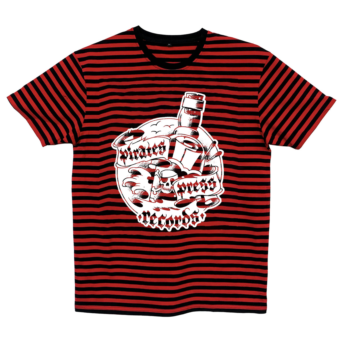 PPR Striped Shirt Red and White-Bottle Logo Tee