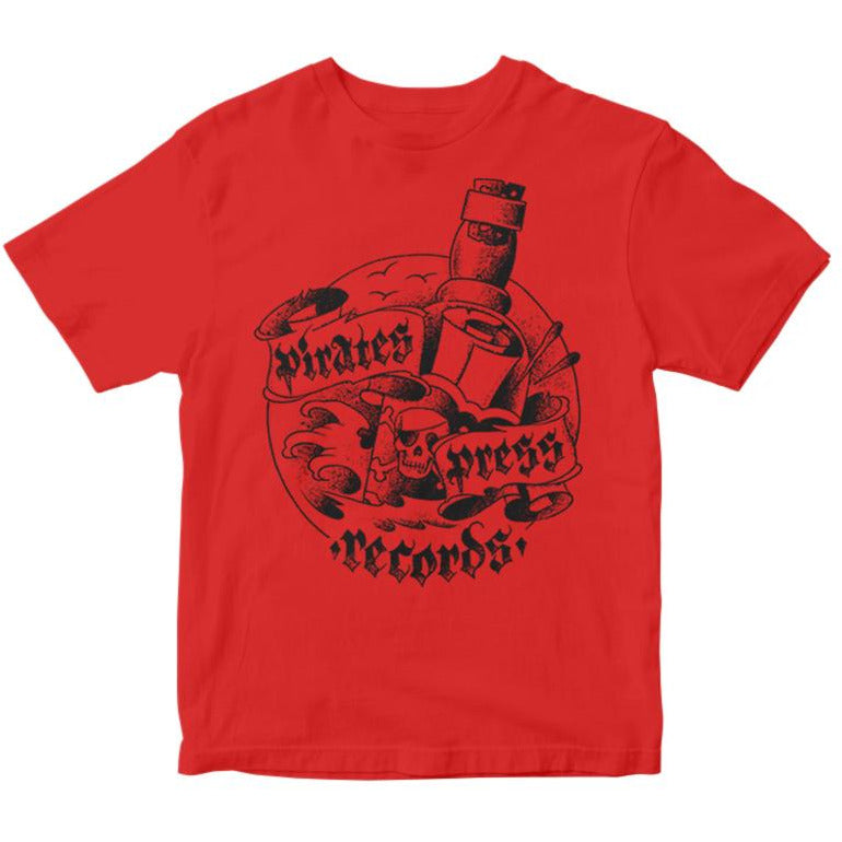 Pirates Press Records - Bottle - Black on Red - T-Shirt