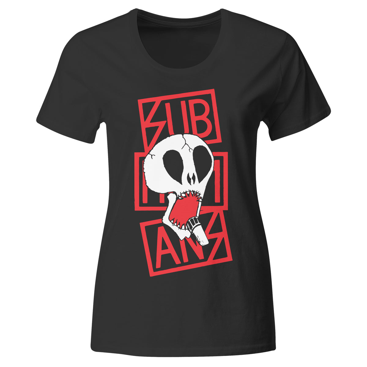 Subhumans - Skull &amp; Red Logo - Black - T-Shirt - Fitted