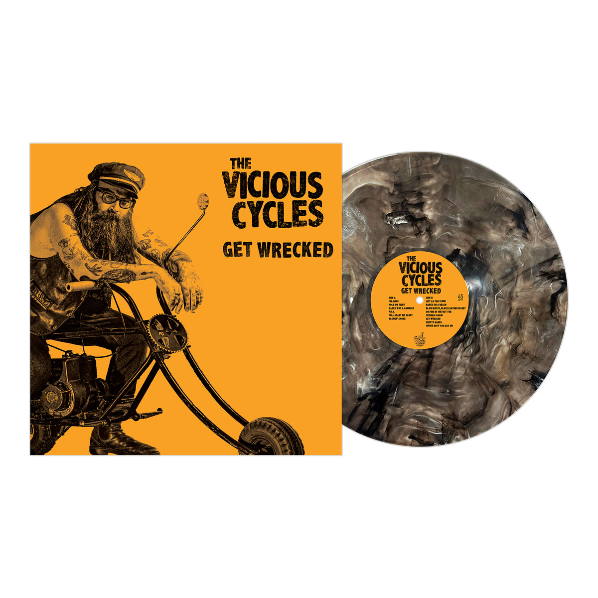 The Vicious Cycles - Get Wrecked - Bleach Marble- Vinyl LP