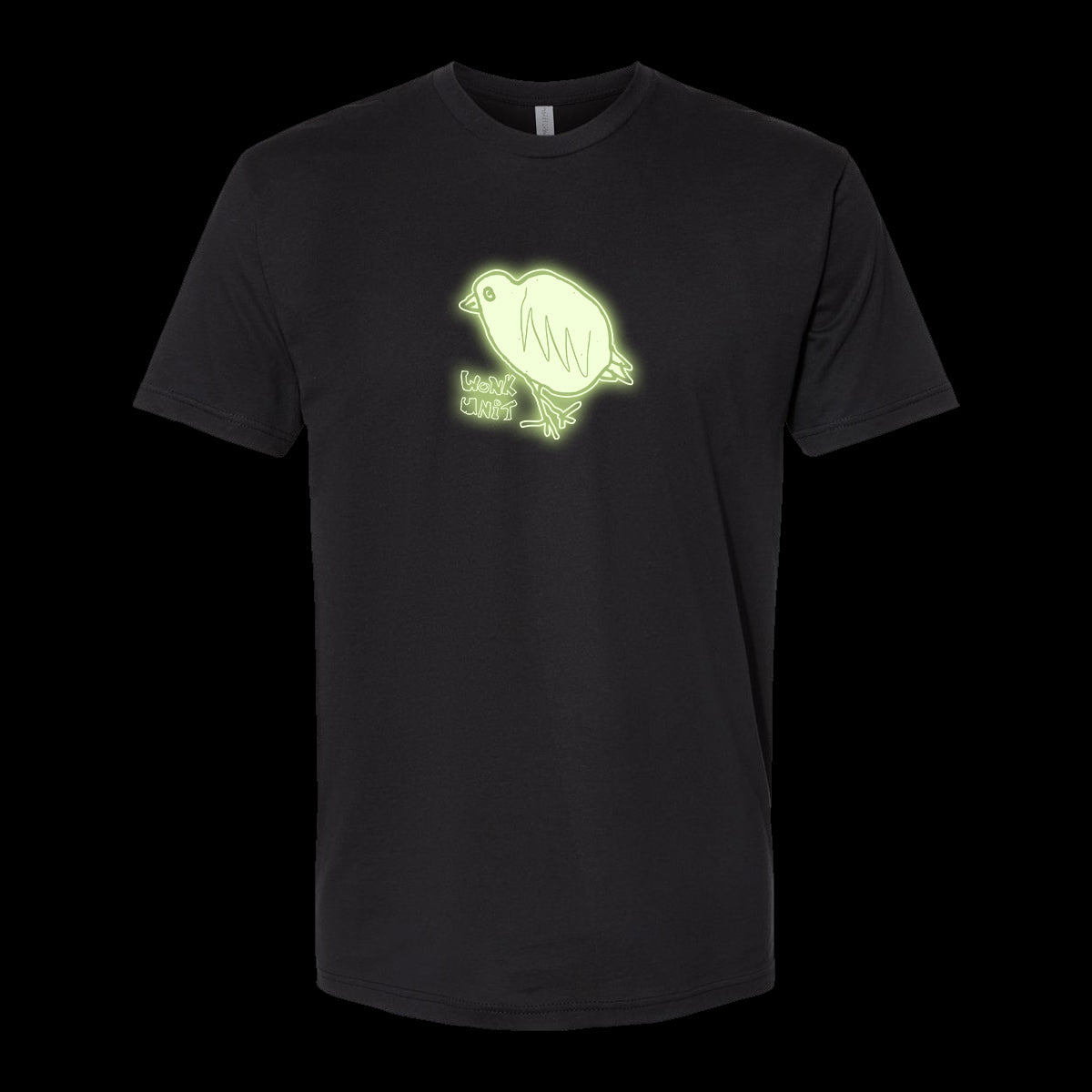 Wonk Unit - Bird & Logo (Glow In The Dark) - Black - T-Shirt