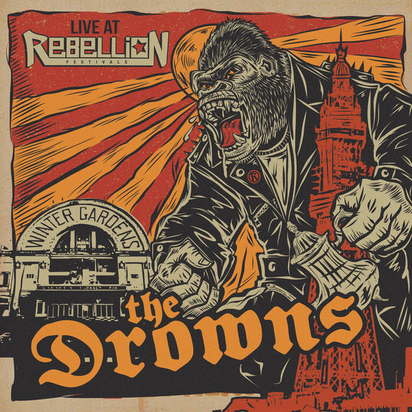The Drowns - Live At Rebellion - Pinwheel Halloween Orange & Blood