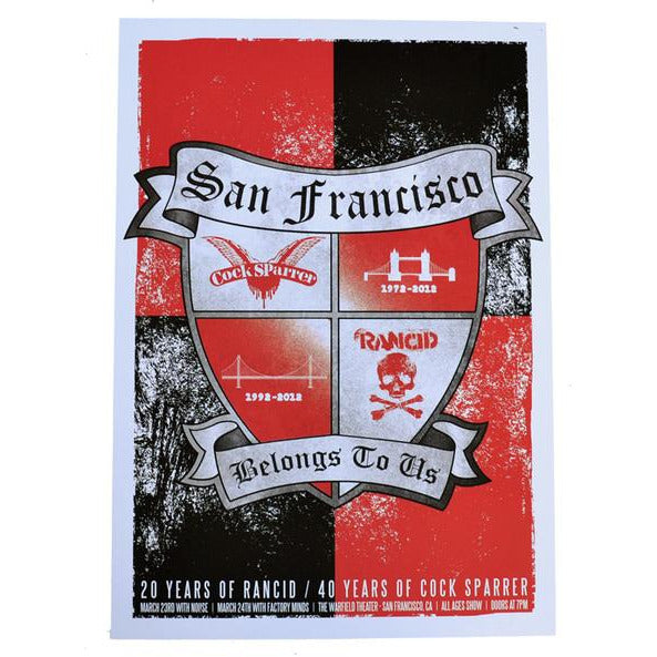 Pirates Press Records - San Francisco Belongs To Us - Screenprinted Poster w/ Tube