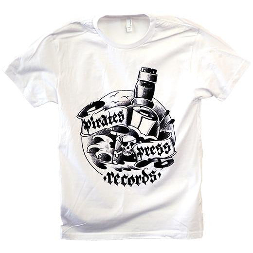 Pirates Press Records - Bottle - Black on White - T-Shirt
