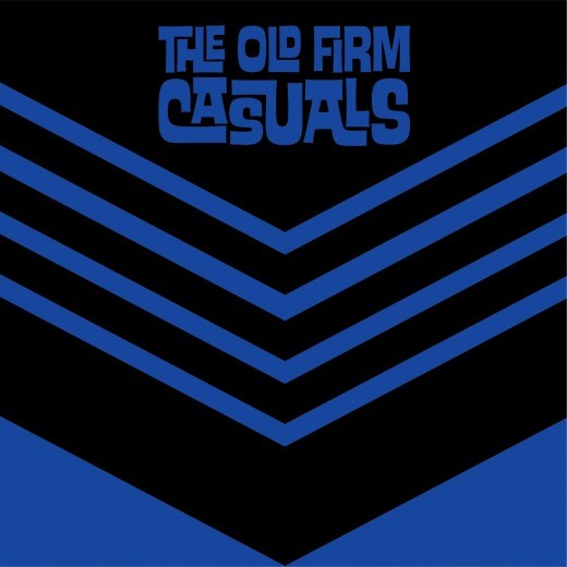 Album cover with The Old Firm Casuals in bold blue text at the top, above four blue chevrons on a black background—ideal for fans or collectors of The Old Firm Casuals.