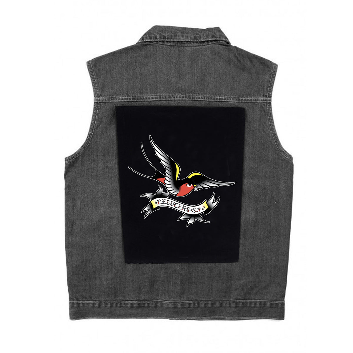 Reducers SF - Bird Logo - Black - 12&quot; X 12&quot; Canvas Patch