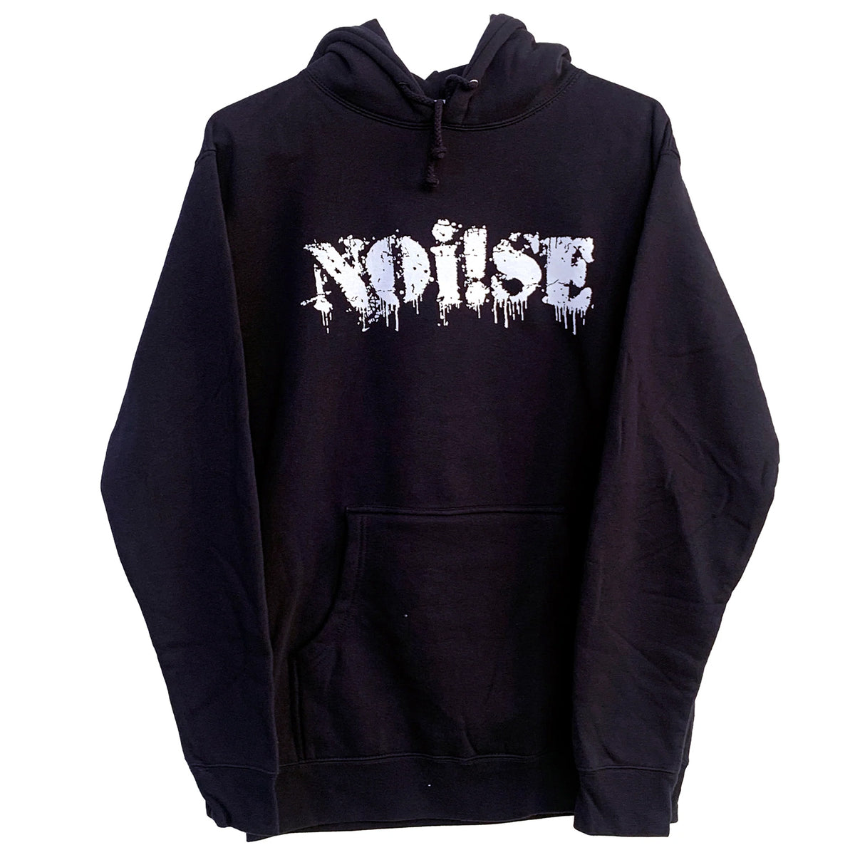 NOi!SE - Logo - White On Navy Blue - Hooded Sweatshirt
