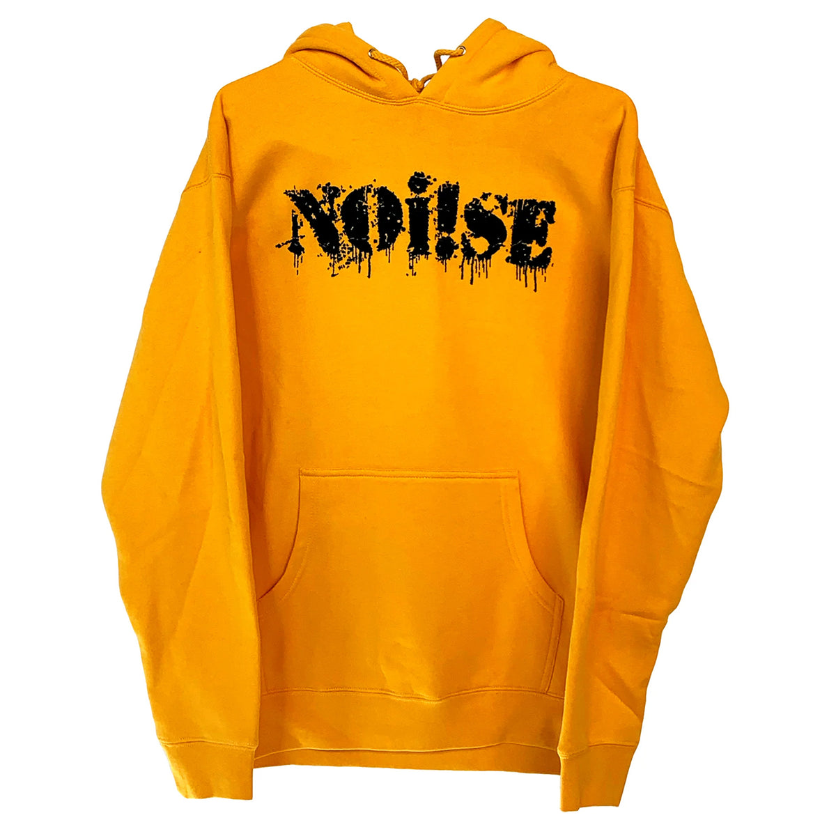 A bold yellow NOi!SE sweatshirt with a front pocket and NOi!SE in black across the chest, inspired by classic Independent #IND4000 style.