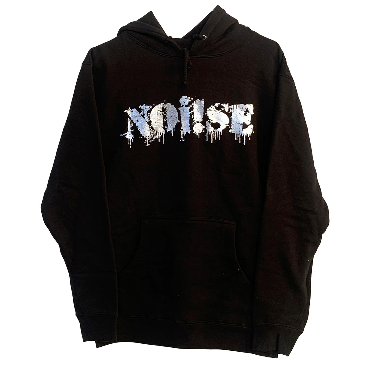 NOi!SE - Logo - Silver On Black - Hooded Sweatshirt