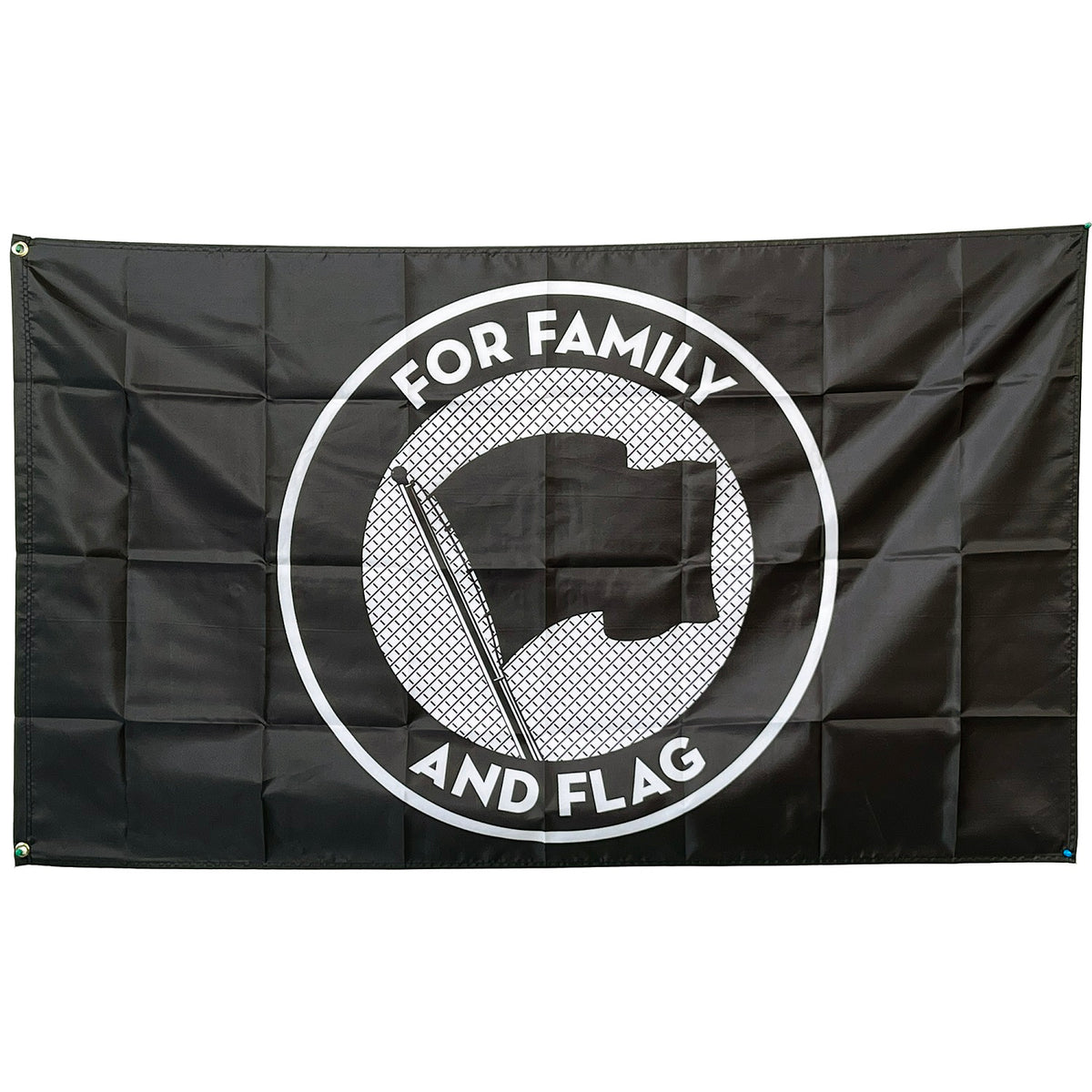 For Family And Flag Black Banner